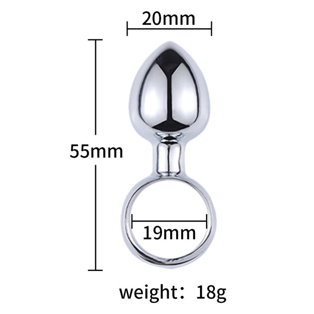Ring Shape Anal Plug Sex Toys Metal Pull Ring Butt Plug Stainless Steel Smooth Ass Plug For Couple Sex Toys Dildo Anal Training