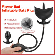 Can be Outdoor Wear Flower Bud Inflated Anal Plug  ass sex toys