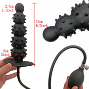 Diameter 13cm Inflatable Dildo Particle Anal Plug With 5 Beads Built-in Silicone Column Huge Butt Plug Ass Dilator Anal Sex Toy