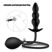 Diameter 13cm Inflatable Dildo Particle Anal Plug With 5 Beads Built-in Silicone Column Huge Butt Plug Ass Dilator Anal Sex Toy