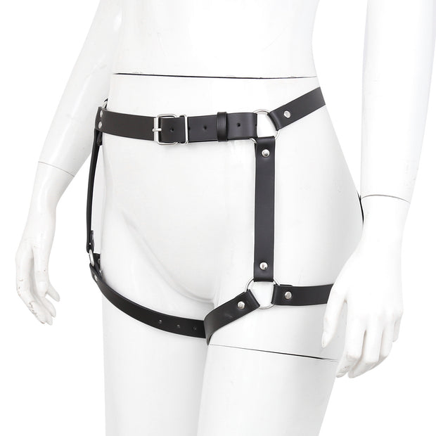 Appeal Bondage Leather Alternative Flirting Shorts With Handcuffs